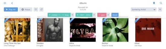 Roon 23 albums years added genres invert CC